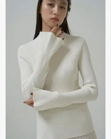 [ SNIDEL ] 심플 리브 니트 풀오버