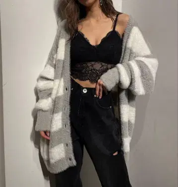 GYDA 샤기 LOOSE 니트 가디건