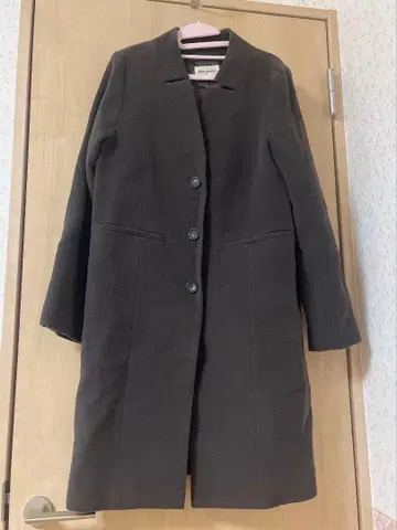 쓰리쿼터 롱 코트 브라운 다크 브라운