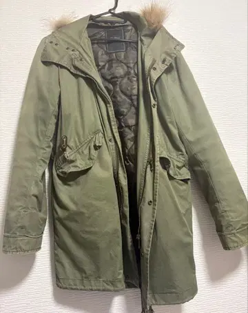 Tete Homme 후드 부착 모즈 코트 올리브 그린