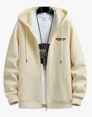 JHIJSC] 남성용 후드티 가을/겨울 긴팔 속기모 집업 무지 루즈핏