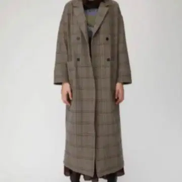 moussy 체크 무늬 롱 코트 size1