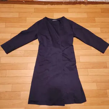 네이비 허리 리본 코트