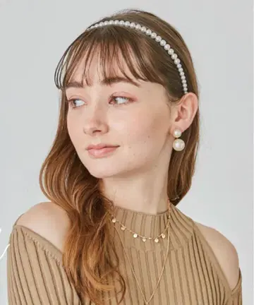 [ Chapeau d' O ] White Pearl Headband