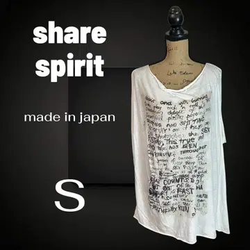 [ share spirit ] 슬리브리스 T셔츠 크레이지 패턴 일본제 S