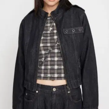 러그아젬 STAND NECK ZIP 데님 자켓