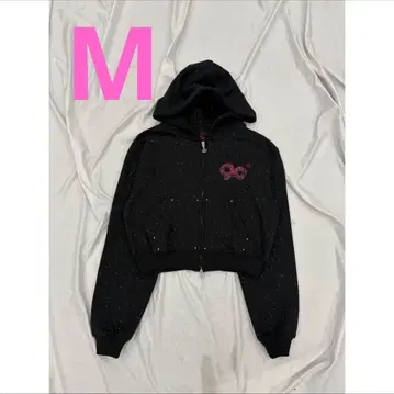 90 로고 글리터 집 후디 핑크 M 사이즈