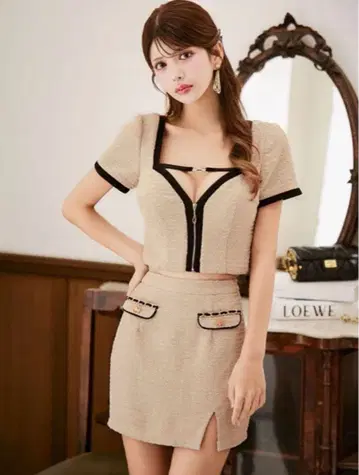 Jewels 바이컬러 트위드 셋업 M