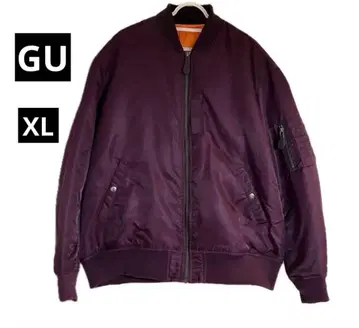 GU MA-1 스타일 퍼플 봄버 자켓 XL