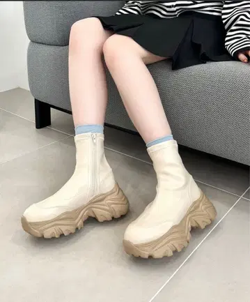 oriental traffic 통굽 스니커즈 밑창 숏부츠