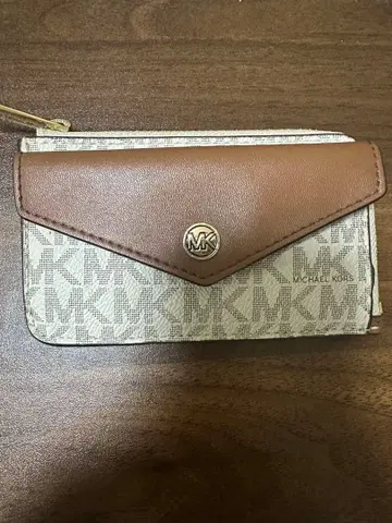 MICHAEL KORS 코인 케이스 베이지/브라운