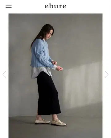 에브르 코튼 실크 니트 스커트 38