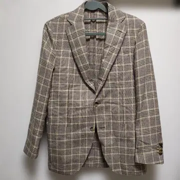LARDINI 체크 무늬 테일러드 자켓 사이즈 46 울/린넨/실크