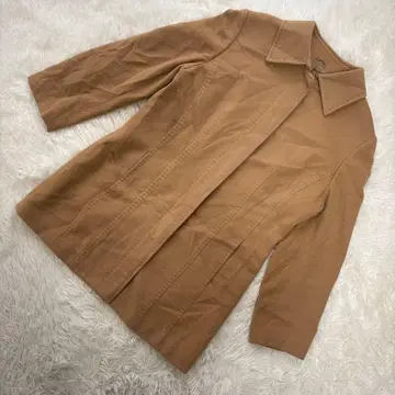 엔스위트 [ M 상당 ] 스탠드 카라 자켓 캐시미어 100% 카멜