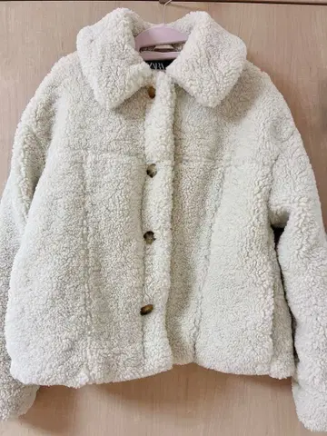 ZARA 보아 자켓 아이보리 아우터