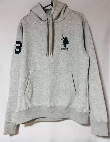 USPA 그레이 후드티 후드 부착