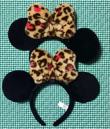 미니 머리띠 레오파드 무늬 2개 세트 디즈니