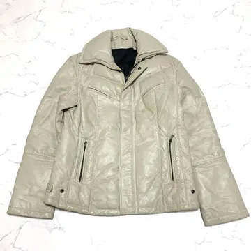 레어 로베르토 마시니 돈피 가죽 자켓 다운 자켓 아이보리