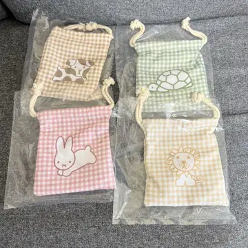 미피 다이토 복권 브루나 애니멀 F상 복조리 파우치 4종 세트