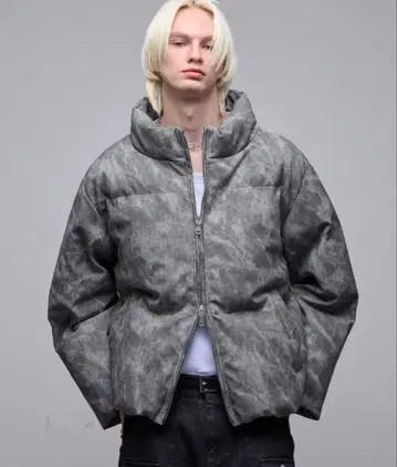 Loose 빈티지 페이드 숏 패딩 자켓