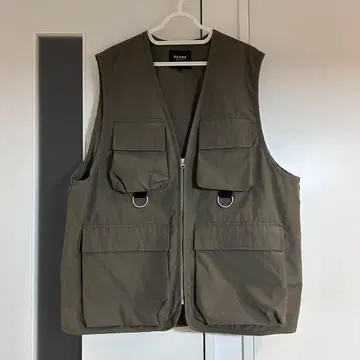 BEAMS HEART 피쉬 베스트 L 카키 새상품급