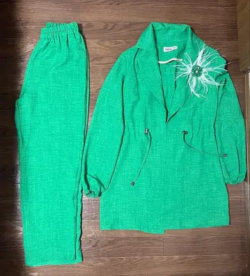 그린 셋업 팬츠 셋업