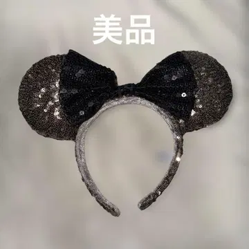 [ 새상품급 ] 디즈니 미니 머리띠 스팽글 (블랙 x 브라운)