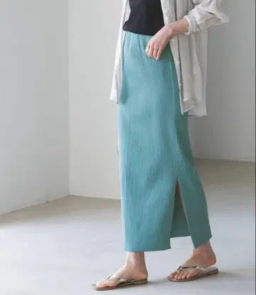 Noble 골지 타이트 스커트 38 블루