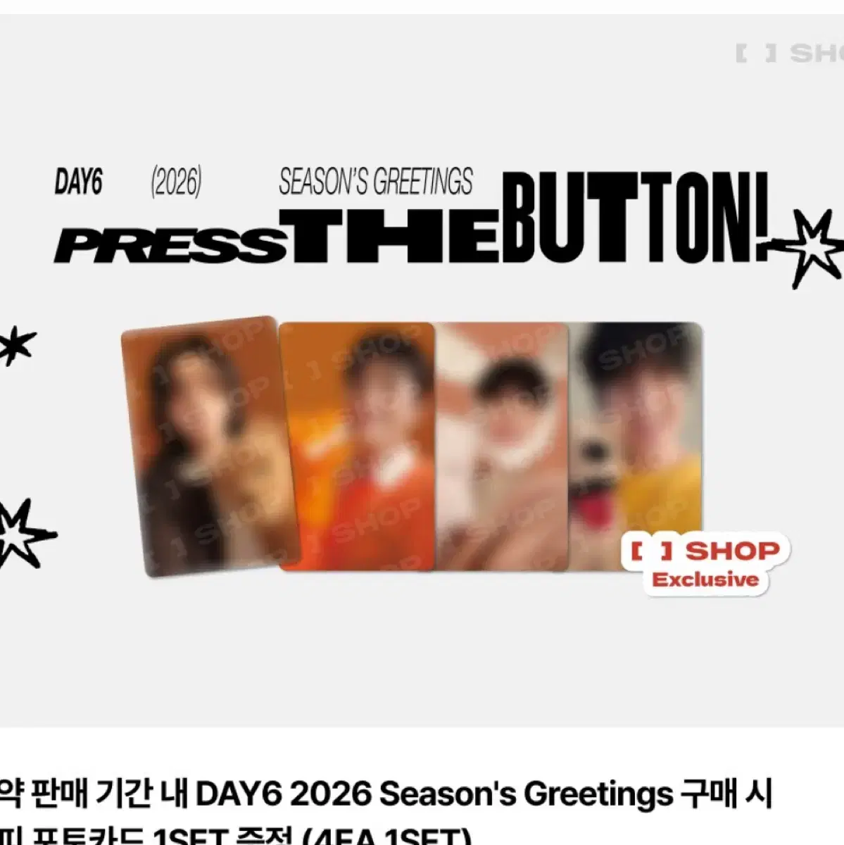 Day6 2026 Seasons Greetings Sungjin Young K Wonpil Dowoon (sealed, includes Fans pre-order benefit)