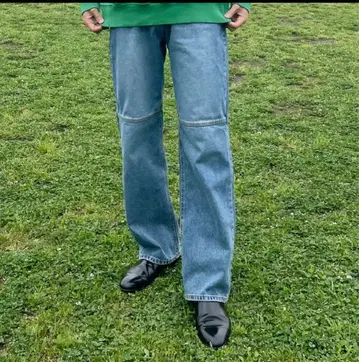 [ NUGU clutch ] 라이트 블루 데님 와이드 레그 팬츠