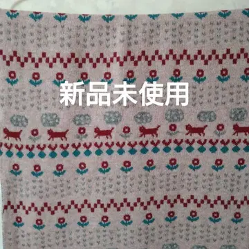 개와 꽃무늬의 캐주얼 머플러 아츠코 마타노 미사용 새상품