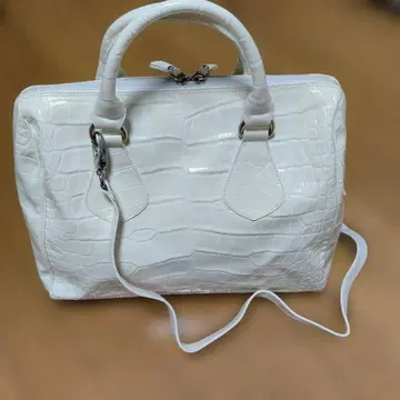 MARELLA 마레라 천연 가죽 화이트 가죽 보스턴 백