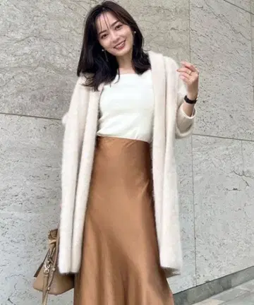 anuans 라쿤 숄카라 가디건 아이보리