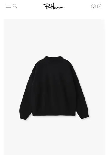 컨디션 최상 2025AW 론 헤르만 모크넥 맨투맨 풀오버 블랙