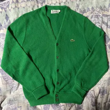 구 택 실 감기 택 70s IZOD Lacoste 그린 가디건