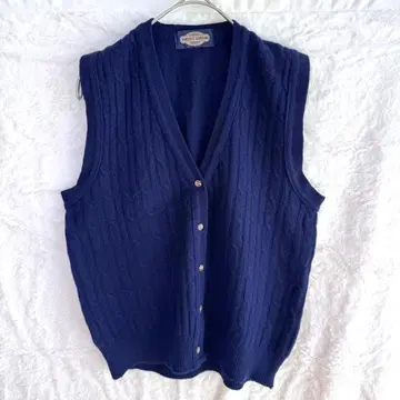 ROBERT GORDON 케이블 니트 베스트 네이비 일본제