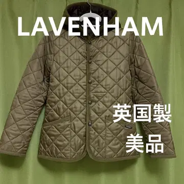 LAVENHAM 퀼팅 자켓 후드 부착 영국제 카키 38