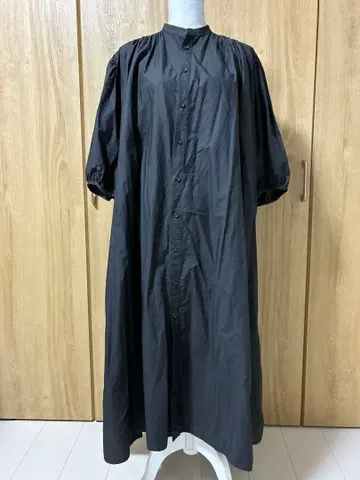 블랙 롱 셔츠 원피스