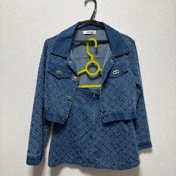 데님 크롭 자켓 스커트 셋업