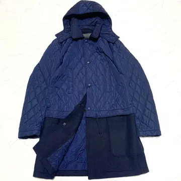 시빌리아 퀼팅 코트 멀티 웨이 후드 블루 48 울