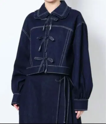 merry jenny 프릴 옷깃 데님 자켓