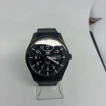 [ 새상품급 ] SEIKO5 자동 와인딩 백 스켈레톤 올 블랙