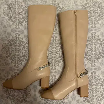 미셸 마카롱 비쥬 부착 롱 부츠