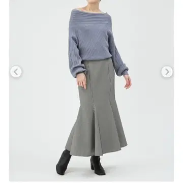 프레이 아이디 체크 머메이드 스커트