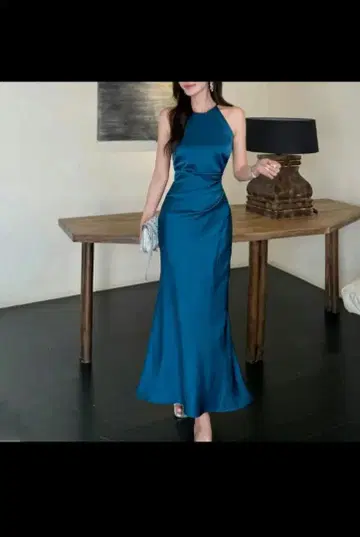 새틴 맥시 드레스캬바 파티 나이트 클럽