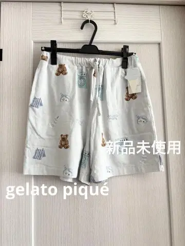 새상품 젤라또피케 gelato pique 베어 패턴 팬츠 블루 곰 패턴