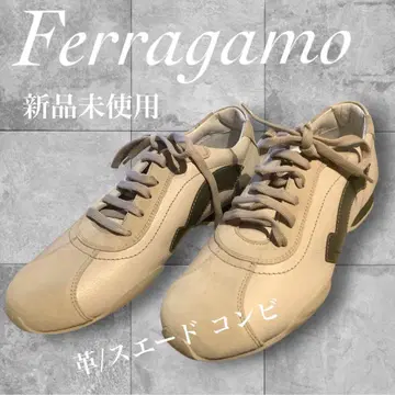 Ferragamo 가죽/스웨이드 스니커즈 베이지 미사용 새상품