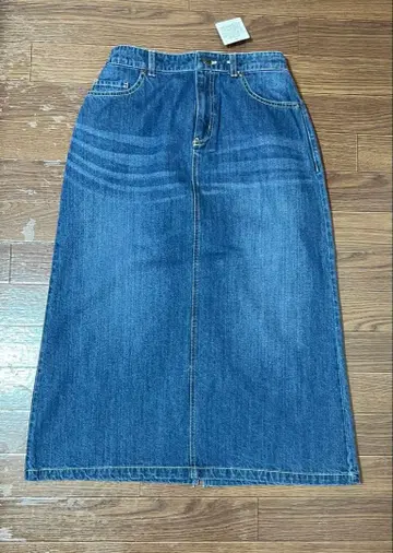 데님 타이트 스커트 L 사이즈 백 포켓 부착