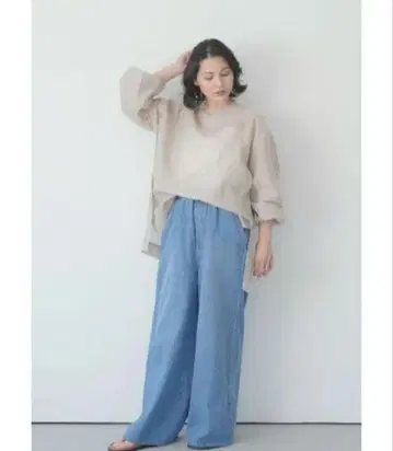 meri 릴랙스 와이드 데님 팬츠 미