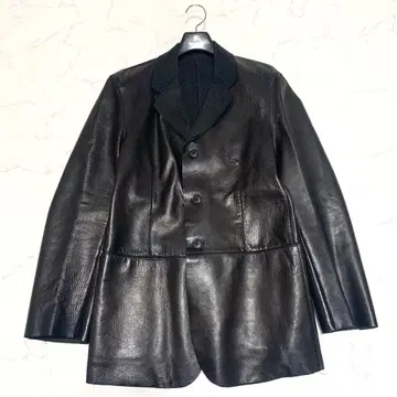 새상품급 엠포리오 아르마니 라무 가죽 자켓 블랙 싱글 46